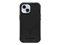 OtterBox Defender Series - Baksidedeksel for mobiltelefon - MagSafe-samsvar - silikon - svart - for Apple iPhone 13, 14, 15 77-97534
