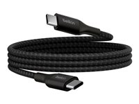 Belkin BoostCharge - USB-kabel - 24 pin USB-C (hann) til 24 pin USB-C (hann) - USB 2.0 - 1 m - opp til 240 W strømforsyningsstøtte - svart CAB015BT1MBK