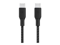 Belkin BoostCharge - USB-kabel - 24 pin USB-C (hann) til 24 pin USB-C (hann) - 3 m - svart CAB014BT3MBK