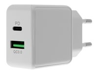 Insmat - Strømadapter - 25 watt - 3 A - PD 3.0, QC 3.0 - 2 utgangskontakter (USB, 24 pin USB-C) 530-9250