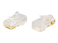 C2G RJ45 Cat5E Modular Plug (with Load Bar) for Round Solid/Stranded Cable - Nettverkkontakt - RJ-45 (hann) - CAT 5e (en pakke 50) 88124