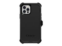 OtterBox Defender Series - Baksidedeksel for mobiltelefon - robust - polykarbonat, syntetisk gummi - svart - for Apple iPhone 12, 12 Pro 77-65401