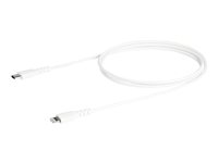 StarTech.com (1m) Durable White USB-C to Lightning Cable, Heavy Duty Rugged Aramid Fiber USB Type A to Lightning Charger/Sync Power Cord, Apple MFi Certified iPad/iPhone 12 Pro Max - iPhone 7/8/11/11 Pro - Lightning-kabel - Lightning hann til 24 pin USB-C hann - 1 m - hvit RUSBCLTMM1MW