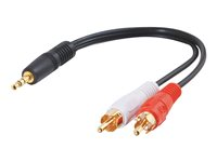 C2G Value Series Y-Cable - Audioadapter - mini-phone stereo 3.5 mm hann til RCA hann - skjermet - svart 80132