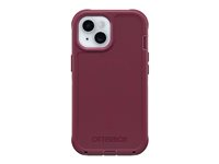 OtterBox Defender Series - Baksidedeksel for mobiltelefon - MagSafe-samsvar - polykarbonatlag, termoplastisk elastomer (TPE) - revbær (rosa) - for Apple iPhone 13, 14, 15 77-97535