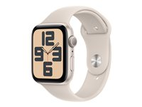 Apple Watch SE (GPS) - 2. generasjon - 44 mm - stjernelysaluminium - smartklokke med sportsbånd - fluorelastomer - stjernelys - båndbredde: M/L - 32 GB - Wi-Fi, Bluetooth - 32.9 g MRE53DH/A