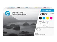 HP CLT-P406C - 4-pack - svart, gul, cyan, magenta - original - tonerpatron (SU375A) - for Samsung CLX-3300, 3302, 3303, 3304, 3305, 3306, 3307, SCX-3300, 3301, 3305, 3306 SU375A