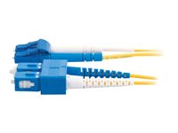 C2G LC-SC 9/125 OS1 Duplex Singlemode PVC Fiber Optic Cable (LSZH) - Koblingskabel - SC-enkeltmodus (hann) til LC-enkeltmodus (hann) - 1 m - fiberoptisk - dupleks - 9 / 125 micron - OS1 - halogenfri - gul 85586