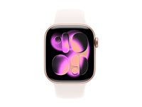 Apple Watch Series 11 (GPS) - 42 mm - rosegull aluminium - smartklokke med sportsbånd - fluorelastomer - lett rouge - båndbredde: M/L - 64 GB - Wi-Fi 4, UWB, Bluetooth - 30.3 g MEU44QN/A