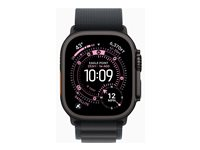 Apple Watch Ultra 3 - 49 mm - svart titan - Ja smartklokke med Alpine Loop - tekstil - svart - båndbredde: M - 64 GB - LTE, NFC, Wi-Fi 4, UWB, Bluetooth - 5G - 61.8 g MF0V4DH/A