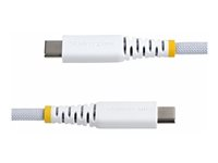 StarTech.com - USB-kabel - 24 pin USB-C (hann) til 24 pin USB-C (hann) - USB 2.0 - 3 A - USB Power Delivery (60W), rett, robust, støtte for Power Delivery 2,0 - hvit USB2CC2MNCBRWH