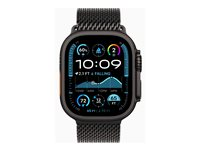 Apple Watch Ultra 2 - 49 mm - svart titan - smartklokke med fint strikket løkke - båndbredde: S - 64 GB - LTE, Wi-Fi 4, UWB, Bluetooth - 4G - 61.8 g MX4W3DH/A