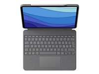 Logitech Combo Touch - Tastatur og folioveske - med styrepute - bakgrunnsbelyst - Apple Smart connector - QWERTY - Italiensk - sand - for Apple 11-inch iPad Pro (1. generasjon, 2. generasjon, 3. generasjon) 920-010170