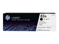 HP 83A - 2-pack - svart - original - LaserJet - tonerpatron (CF283AD) - for LaserJet Pro M201, M202, MFP M125, MFP M127, MFP M225 CF283AD