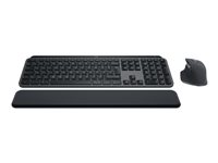 Logitech MX Keys S Combo - Tastatur- og mussett - bakbelysning - trådløs - Bluetooth LE - AZERTY - Fransk - tastsvitsj: Scissor-Key - grafitt - med Palm Rest 920-011607