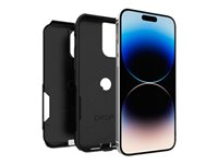 OtterBox Commuter Series - Baksidedeksel for mobiltelefon - antimikrobielt - syntetisk gummi, polykarbonat, 35 % resirkulert plast - svart - for Apple iPhone 14 Pro 77-88426