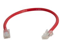 C2G Cat5e Non-Booted Unshielded (UTP) Network Patch Cable - Koblingskabel - RJ-45 (hann) til RJ-45 (hann) - 50 cm - UTP - CAT 5e - flertrådet, uniboot - rød 83080