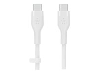 Belkin BoostCharge - USB-kabel - 24 pin USB-C (hann) til 24 pin USB-C (hann) - 2 m - hvit CAB009BT2MWH