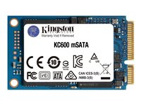 Kingston KC600 - SSD - kryptert - 256 GB - intern - mSATA - SATA 6Gb/s - 256-bit AES - TCG Opal Encryption, Self-Encrypting Drive (SED) SKC600MS/256G