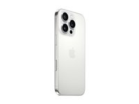 Apple iPhone 16 Pro - 5G smartphone - dobbelt-SIM / Internminne 1 TB - OLED-display - 6.3" - 2622 x 1206 piksler (120 Hz) - 3x bakkamera 48 MP, 48 MP, 12 MP - front camera 12 MP - hvit titan MYNT3QN/A
