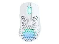 CHERRY Xtrfy M4 - Mus - RGB - optisk - trådløs - 2.4 GHz - USB trådløs mottaker - hvit M4W-RGB-WHITE