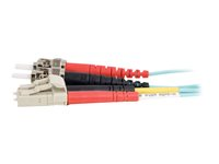 C2G LC-ST 10Gb 50/125 OM3 Duplex Multimode PVC Fiber Optic Cable (LSZH) - Nettverkskabel - ST flermodus (hann) til LC multimodus (hann) - 15 m - fiberoptisk - dupleks - 50 / 125 mikroner - OM3 - halogenfri - akvamarin 85546