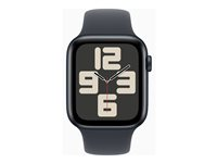 Apple Watch SE (GPS + Cellular) - 2. generasjon - 44 mm - midnattsaluminium - smartklokke med sportsbånd - fluorelastomer - midnatt - båndbredde: S/M - 32 GB - LTE, Wi-Fi 4, Bluetooth - 4G - 33 g MXGL3QN/A
