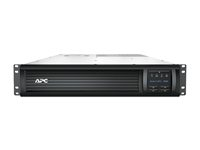 APC Smart-UPS 3000VA LCD RM - UPS (kan monteres i rack) - AC 230 V - 2700 watt - 3000 VA - Ethernet, RS-232, USB - utgangskontakter: 9 - 2U - svart - med APC UPS Network Management Card - for P/N: AR3105W, AR3140G, AR3155W, AR3305W, AR3340G, AR3355W, AR4038IX432, NBWL0356A SMT3000RMI2UNC