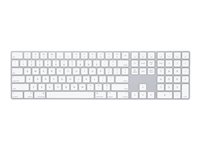 Apple Magic Keyboard with Numeric Keypad - Tastatur - trådløs - Bluetooth - QWERTY - Internasjonal engelsk / kanadisk fransk - sølv MQ052Z/A