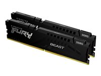 Kingston FURY Beast - DDR5 - sett - 16 GB: 2 x 8 GB - DIMM 288-pin - 6000 MHz / PC5-48000 - CL36 - 1.35 V - ikke-bufret - on-die ECC - svart KF560C36BBEK2-16