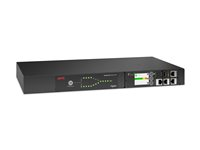 APC - Automatisk overføringsbryter (kan monteres i rack) - AC 230 V - 3840 VA - enkeltfase - USB, Ethernet 10/100/1000 - utgangskontakter: 1 - 1U - svart AP4422A