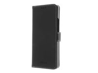 Insmat Exclusive - Lommebok for mobiltelefon - ekte skinn, kartong+papir, polykarbonat (PC), PU-belegg - svart - for Sony XPERIA 10 VI 650-3253