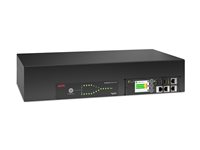 APC NetShelter - Automatisk overføringsbryter (kan monteres i rack) - AC 120 V - 2880 VA - enkeltfase - USB, Ethernet 10/100/1000 - inngang: strøm NEMA L5-30P 24A - utgangskontakter: 16 (NEMA 5-20R 16A) - 2U - 2.44 m kabel - svart AP4453A