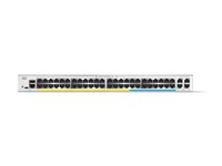 Cisco Catalyst 1300-48MGP-4X - Switch - L3 - Styrt - 48 x 10 Gigabit Ethernet + 4 x 10 Gigabit SFP+ - rackmonterbar - PoE+ (370 W) C1300-48MGP-4X