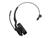 Jabra Evolve2 55 UC Mono - Hodesett - on-ear - Bluetooth - trådløs - aktiv støydemping - USB-A - svart - med ladestativ - Cisco Webex Certified, Alcatel-Lucent Certified, Avaya Certified, MFi Certified, Google Meet Certified, Amazon Chime Certified, Google Fast Pair Certified 25599-889-989