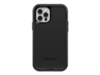 OtterBox Defender Series - Baksidedeksel for mobiltelefon - robust - polykarbonat, syntetisk gummi - svart - for Apple iPhone 12, 12 Pro 77-65401