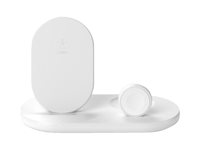 Belkin BoostCharge - Trådløst ladestativ - 7.5 watt - hvit - for Apple AirPods; AirPods Pro; iPhone 11, 12, 7, 8, SE, X, XR, XS, XS Max; Watch WIZ001VFWH