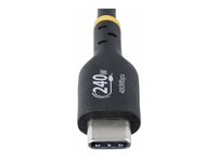 StarTech.com 4m USB C Charging Cable, USB-IF Certified USB-C Cable, 240W - USB-kabel - 24 pin USB-C (hann) til 24 pin USB-C (hann) - USB 2.0 - 48 V - 5 A - 4 m - halogenfri, passiv, utvidet effektområde (EPR), støtte for Power Delivery 3,1 - svart USB2EPR4M