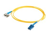 C2G LC-ST 9/125 OS1 Duplex Singlemode PVC Fiber Optic Cable (LSZH) - Koblingskabel - ST-enkeltmodus (hann) til LC-enkeltmodus (hann) - 1 m - fiberoptisk - dupleks - 9 / 125 micron - OS1 - halogenfri - gul 85595