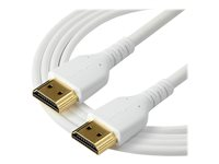 StarTech.com 1m Premium Certified HDMI 2.0 Cable with Ethernet, Durable High Speed UHD 4K 60Hz HDR 10, 3ft Rugged M/M HDMI Cord with Aramid Fiber, TPE, Ultra HD Monitors, TVs & Displays - Heavy duty HDMI cable - Premium High Speed - HDMI-kabel med Ethernet - HDMI hann til HDMI hann - 1 m - hvit - for P/N: TB3DKM2HDL RHDMM1MPW
