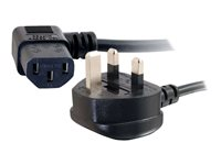 C2G Universal Power Cord - Strømkabel - BS 1363 (hann) til power IEC 60320 C13 - 5 m - 90°-kontakt, formstøpt - svart 88522