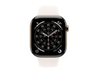Apple Watch Series 11 (GPS + Cellular) - 46 mm - gull titan - smartklokke med sportsbånd - fluorelastomer - lett rouge - båndbredde: M/L - 64 GB - LTE, Wi-Fi 4, UWB, Bluetooth - 5G - 43.1 g MFD64QN/A