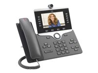 Cisco IP Phone 8865 - IP-videotelefon - med digitalkamera, Bluetooth-grensesnitt - IEEE 802.11a/b/g/n/ac (Wi-Fi) - SIP, SDP - 5 linjer - koksgrå CP-8865-3PCC-K9=