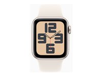 Apple Watch SE (GPS + Cellular) - 2. generasjon - 40 mm - stjernelysaluminium - smartklokke med sportsbånd - fluorelastomer - stjernelys - båndbredde: M/L - 32 GB - LTE, Wi-Fi 4, Bluetooth - 4G - 27.8 g MXGK3QN/A