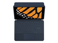 Logitech Rugged Combo 3 Touch for Education - Tastatur og folioveske - med styrepute - Apple Smart connector - QWERTZ - Sveitsisk - klassisk blå - akademisk - for Apple 10.2-inch iPad (7. generasjon, 8. generasjon, 9. generasjon) 920-010363