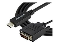 StarTech.com USB-C to DVI Cable - 6 ft / 2m - 1080p - 1920x1200 - USB-C DVI Monitor Cable - USB C Cable - Computer Monitor Cable (CDP2DVIMM2MB) - USB / DVI-kabel - 24 pin USB-C (hann) til DVI-D (hann) - Thunderbolt 3 / USB 3.1 - 2 m - 1920 x 1200 (WUXGA)-støtte - svart - for P/N: TB4CDOCK CDP2DVIMM2MB