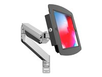 Compulocks iPad Pro 11" (1-4th Gen) Space Enclosure Articulating Arm Mount - Monteringssett (leddarm, hus) - for nettbrett - låsbar - høyverdig aluminium - svart, sølv - skjermstørrelse: 11" - skrivebordsmonterbar - for Apple 11-inch iPad Pro (1. generasjon, 2. generasjon, 3. generasjon, 4. generasjon) 660REACH211SENB