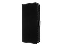 Insmat Exclusive - Lommebok for mobiltelefon - ekte skinn, kartong+papir, polyuretan, termoplast-polyuretan (TPU) - svart - for Samsung Galaxy XCover7 650-3218