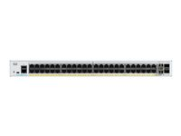 Cisco Catalyst 1000-48FP-4G-L - Switch - Styrt - 48 x 10/100/1000 (PoE+) + 4 x Gigabit SFP (opplink) - rackmonterbar - PoE+ (740 W) C1000-48FP-4G-L