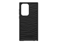 LifeProof WAKE - Baksidedeksel for mobiltelefon - 85 % havbasert resirkulert plast - svart - mykt bølgemønster - for Samsung Galaxy S22 Ultra 77-86654